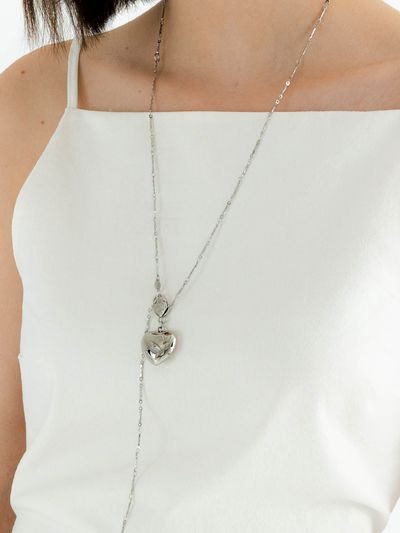 pearlymore Drop Chain Heart Pendant Necklace