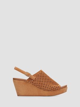Pedro Garcia Women's Alvara Perforated 65MM Suede Wedge Mules