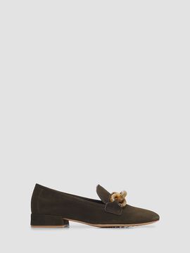 Pedro Garcia Women's Gizi Chain-Link Suede Loafers
