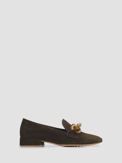 Pedro Garcia Women's Gizi Chain-Link Suede Loafers
