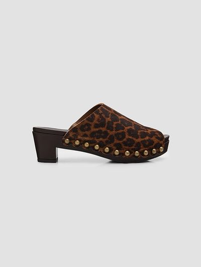 Pedro Garcia Women's Nain 65MM Studded Leopard-Printed Suede Clogs