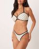 Peek & Beau Peek & Beau bandeau bikini top in polka dots-White - 4