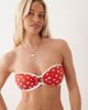 Peek & Beau Peek & Beau bandeau bikini top in red & white polka dot - 1