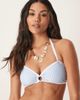 Peek & Beau Peek & Beau bandeau bikini top with contrast binding in blue gingham - 2