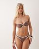 Peek & Beau Peek & Beau bandeau bikini top with contrast trim in brown & white polka dot - 1