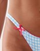 Peek & Beau Peek & Beau bikini bottom with pink trim detail in blue gingham - 3