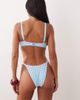 Peek & Beau Peek & Beau bikini bottom with pink trim detail in blue gingham - 4
