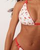 Peek & Beau Peek & Beau cherry print triangle bikini top in white - 4