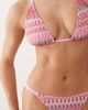 Peek & Beau Peek & Beau chevron knit triangle bikini top in pink multi - 3