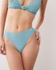 Peek & Beau Peek & Beau crinkle high waist bikini bottom in teal-Blue - 1