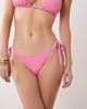 Peek & Beau Peek & Beau crinkle tie side bikini bottom in pink - 1
