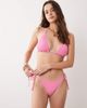 Peek & Beau Peek & Beau crinkle tie side bikini bottom in pink - 2