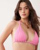 Peek & Beau Peek & Beau crinkle triangle bikini top in pink - 1