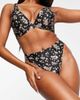 Peek & Beau Peek & Beau Exclusive polyester high leg bikini bottom in pink floral print - MULTI - 4
