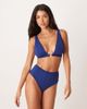 Peek & Beau Peek & Beau eyelet high apex bikini top in navy - 4
