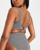 Peek & Beau Peek & Beau Fuller Bust Exclusive cut out swimsuit in black and white seersucker gingham-Multi - 2