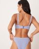 Peek & Beau Peek & Beau gingham print underwire bikini top in blue - 3