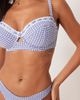 Peek & Beau Peek & Beau gingham print underwire bikini top in blue - 4