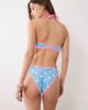 Peek & Beau Peek & Beau high leg bikini bottom with pink contrast in blue polka dot - 3