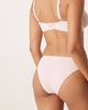 Peek & Beau Peek & Beau high leg bikini bottoms with cream lace trim in pink - 4