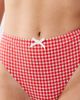 Peek & Beau Peek & Beau high waist bikini bottom with bow detail in red gingham - 3
