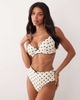 Peek & Beau Peek & Beau high waist bikini bottom with trim detail in black & white polka dot-Multi - 1