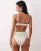 Peek & Beau Peek & Beau high waist bikini bottom with trim detail in black & white polka dot-Multi - 2