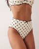 Peek & Beau Peek & Beau high waist bikini bottom with trim detail in black & white polka dot-Multi - 4