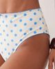 Peek & Beau Peek & Beau high waist bikini bottoms in white & blue polka dot-Multi - 3
