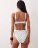 Peek & Beau Peek & Beau high waist bikini bottoms in white & blue polka dot-Multi - 4