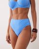Peek & Beau Peek & Beau high waist high leg bikini bottom in textured blue - 1