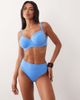 Peek & Beau Peek & Beau high waist high leg bikini bottom in textured blue - 3