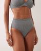 Peek & Beau Peek & Beau high waist scallop bikini bottoms in black & white gingham-Multi - 2