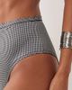 Peek & Beau Peek & Beau high waist scallop bikini bottoms in black & white gingham-Multi - 4