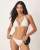 Peek & Beau Peek & Beau mini polka dot triangle bikini top in cream and black-White - 1