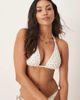 Peek & Beau Peek & Beau mini polka dot triangle bikini top in cream and black-White - 3