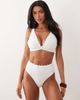 Peek & Beau Peek & Beau plunge bikini top in white broderie - 1