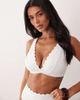 Peek & Beau Peek & Beau plunge bikini top in white broderie - 2