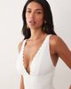 Peek & Beau Peek & Beau plunge swimsuit in white broderie - 3