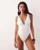 Peek & Beau Peek & Beau plunge swimsuit in white broderie - 4