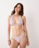 Peek & Beau Peek & Beau tie side bikini bottom in strawberry print-Red - 3