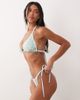 Peek & Beau Peek & Beau tie side bikini bottom with contrast binding in blue ditsy floral - 2