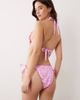 Peek & Beau Peek & Beau tie side bikini bottom with frill trim in ditsy floral-pink - 3