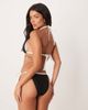 Peek & Beau Peek & Beau tie sides bikini bottoms with contrast scallop edges in black - 2