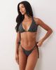 Peek & Beau Peek & Beau triangle bikini top in black & white polka dot - 1