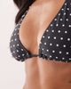 Peek & Beau Peek & Beau triangle bikini top in black & white polka dot - 2