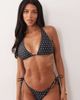 Peek & Beau Peek & Beau triangle bikini top in black & white polka dot - 4