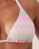Peek & Beau Peek & Beau triangle bikini top in blue & pink chevron-Multi - 2
