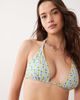 Peek & Beau Peek & Beau triangle bikini top in blue gingham & lemon print-Multi - 1