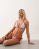 Peek & Beau Peek & Beau triangle bikini top in white & red polka dots - 1